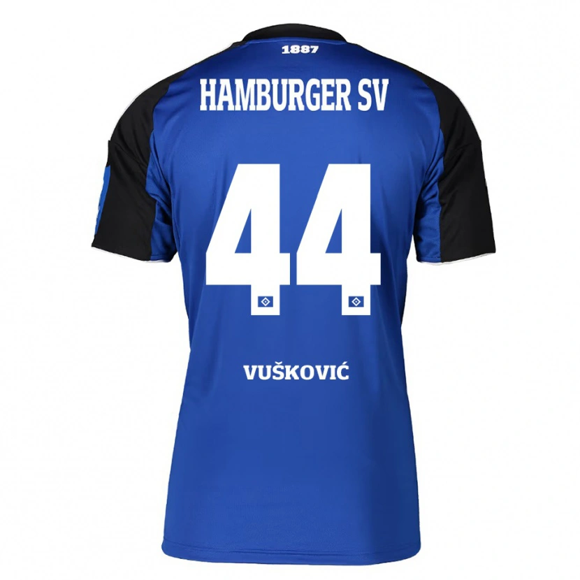 Danxen Kinder Mario Vuskovic #44 Blau Schwarz Auswärtstrikot Trikot 2025/26 T-Shirt
