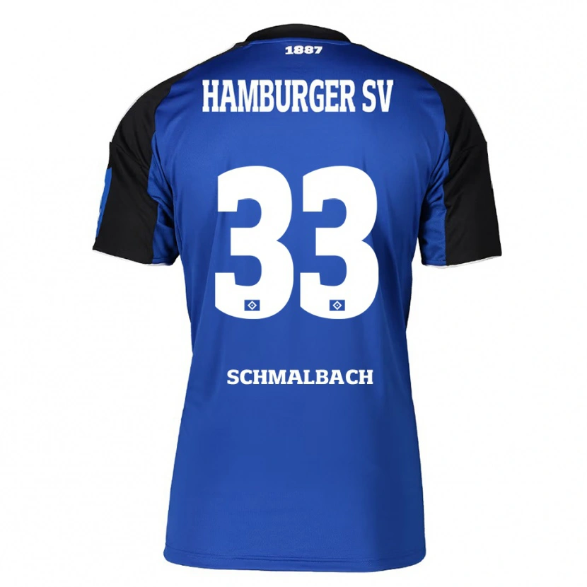 Danxen Kinder Sebastian Schmalbach #33 Blau Schwarz Auswärtstrikot Trikot 2025/26 T-Shirt