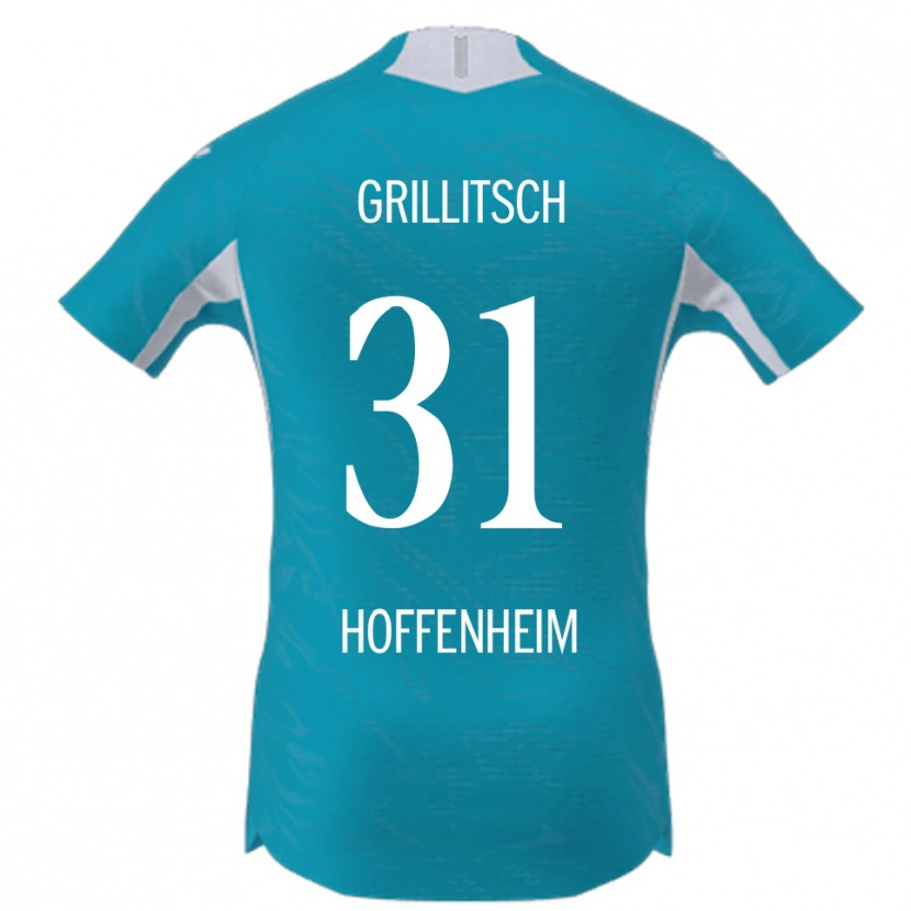 Danxen Kinder Florian Grillitsch #31 Himmelblau Auswärtstrikot Trikot 2025/26 T-Shirt
