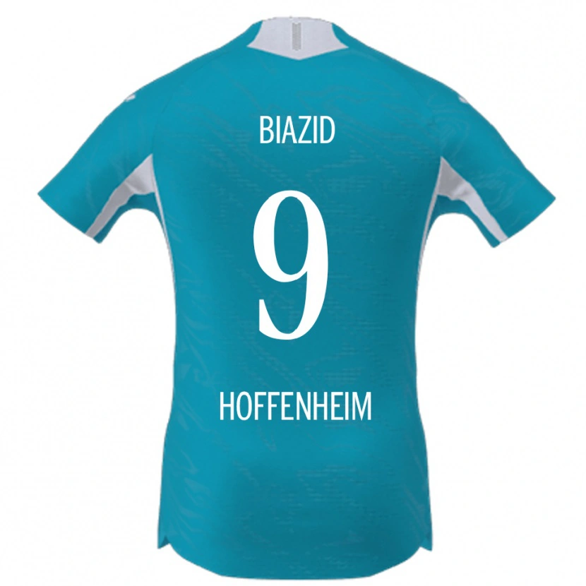 Danxen Kinder Zain Biazid #9 Himmelblau Auswärtstrikot Trikot 2025/26 T-Shirt