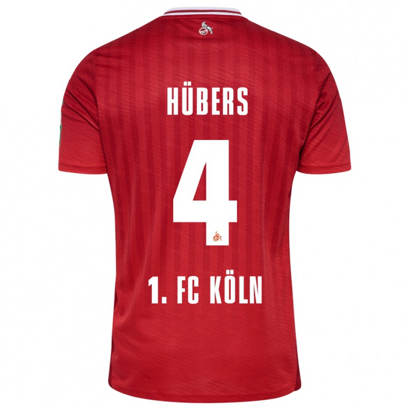 Danxen Kinder Timo Hübers #4 Rot Weiß Auswärtstrikot Trikot 2025/26 T-Shirt