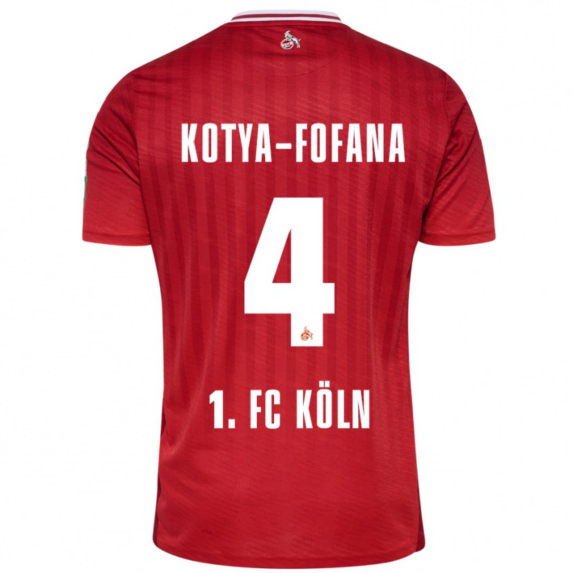 Danxen Kinder Assad Kotya-Fofana #4 Rot Weiß Auswärtstrikot Trikot 2025/26 T-Shirt
