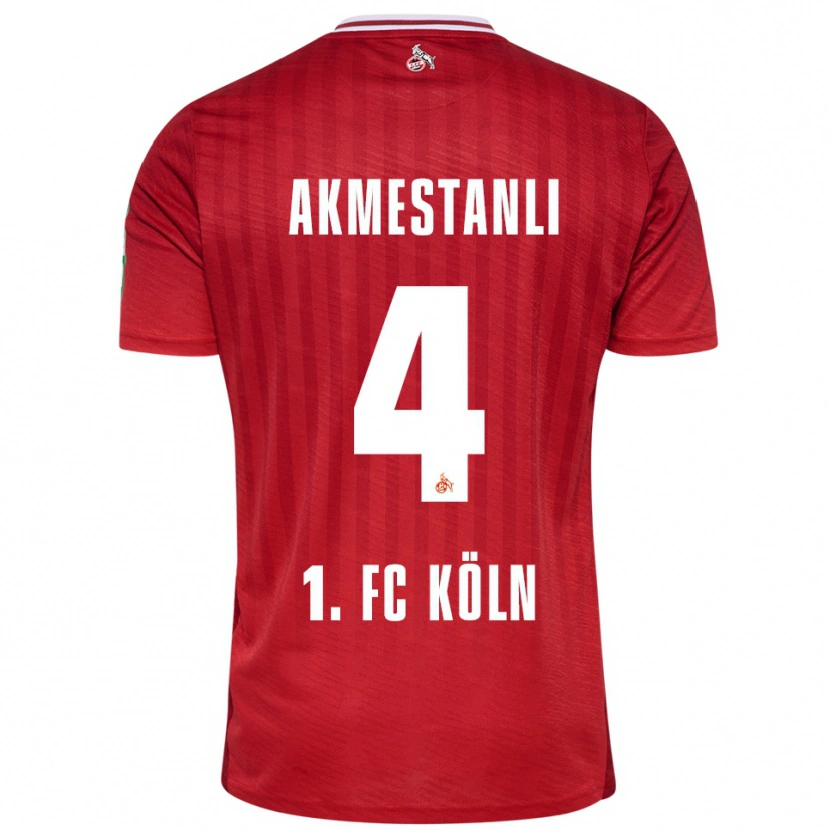 Danxen Kinder Teoman Akmestanli #4 Rot Weiß Auswärtstrikot Trikot 2025/26 T-Shirt