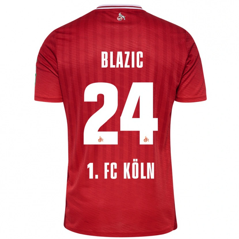 Danxen Kinder Alessandro Blazic #24 Rot Weiß Auswärtstrikot Trikot 2025/26 T-Shirt
