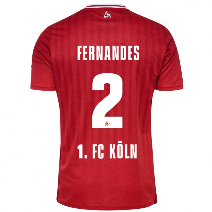 Danxen Kinder Tyron Fernandes #2 Rot Weiß Auswärtstrikot Trikot 2025/26 T-Shirt