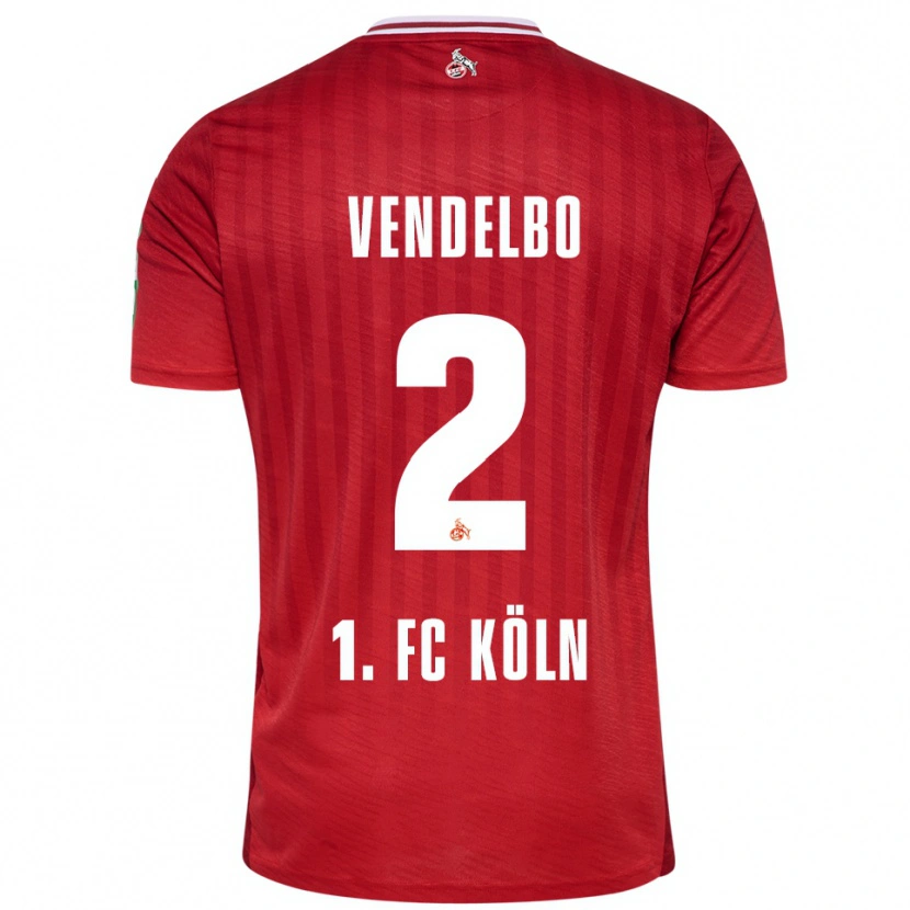 Danxen Kinder Sofie Vendelbo #2 Rot Weiß Auswärtstrikot Trikot 2025/26 T-Shirt