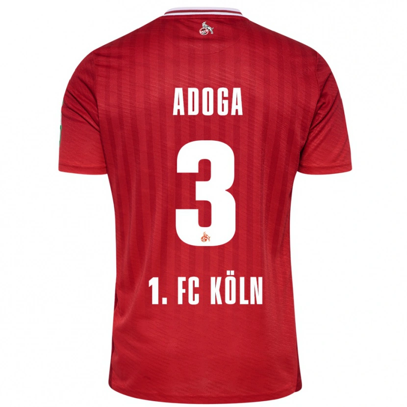 Danxen Kinder Brian Adoga #3 Rot Weiß Auswärtstrikot Trikot 2025/26 T-Shirt
