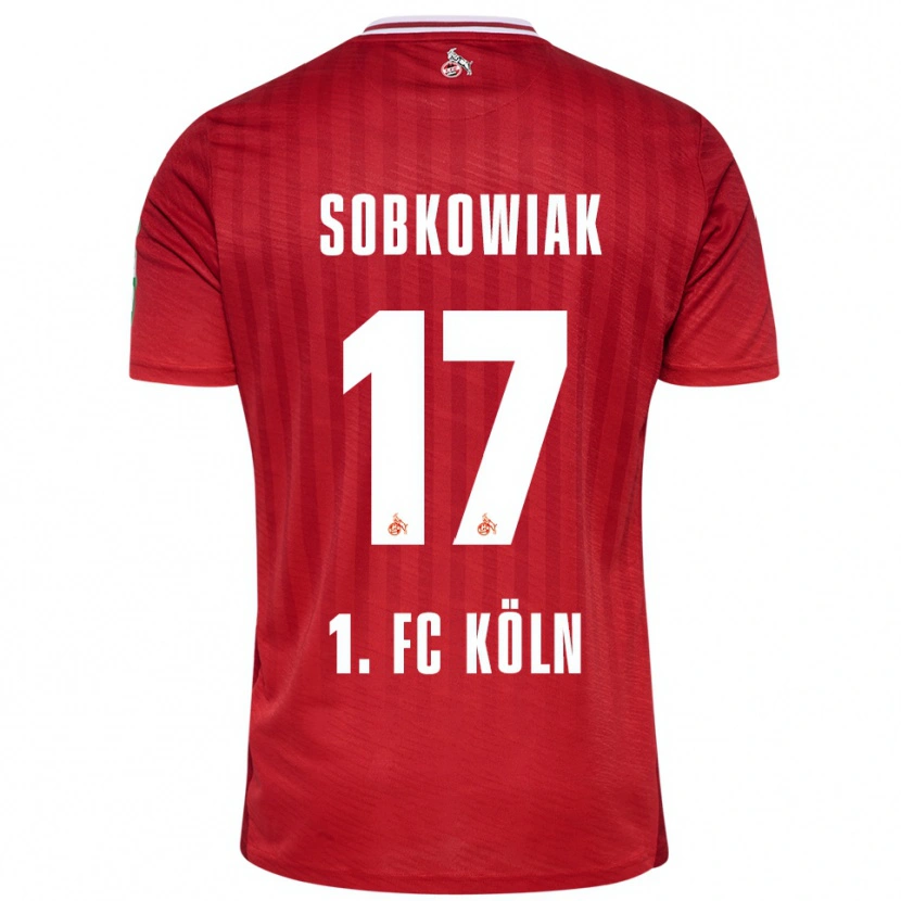 Danxen Kinder Jannis Sobkowiak #17 Rot Weiß Auswärtstrikot Trikot 2025/26 T-Shirt