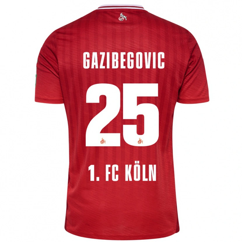 Danxen Kinder Jusuf Gazibegovic #25 Rot Weiß Auswärtstrikot Trikot 2025/26 T-Shirt