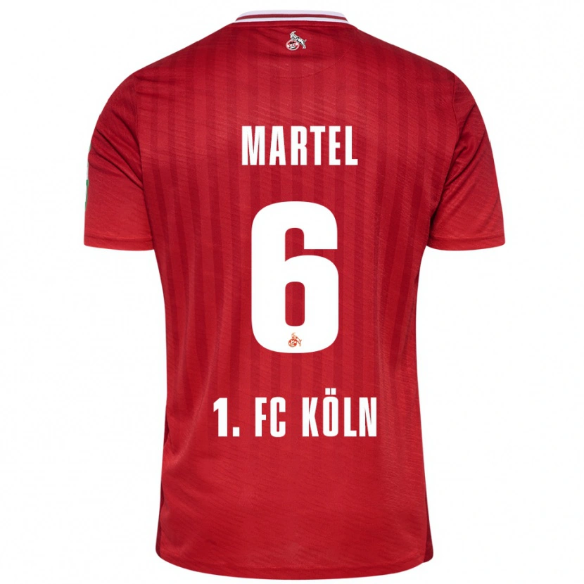 Danxen Kinder Eric Martel #6 Rot Weiß Auswärtstrikot Trikot 2025/26 T-Shirt