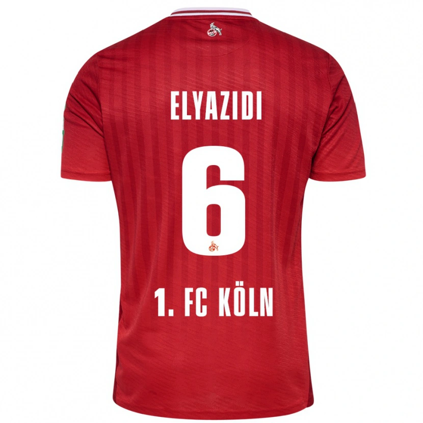 Danxen Kinder Ilias Elyazidi #6 Rot Weiß Auswärtstrikot Trikot 2025/26 T-Shirt