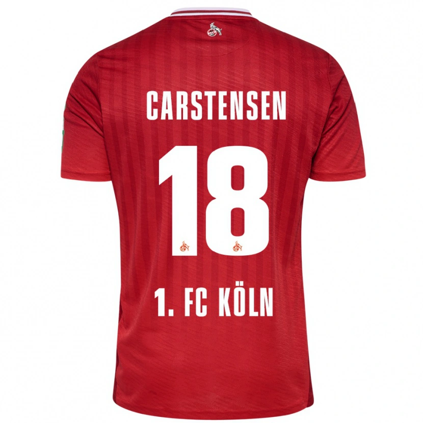 Danxen Kinder Rasmus Carstensen #18 Rot Weiß Auswärtstrikot Trikot 2025/26 T-Shirt