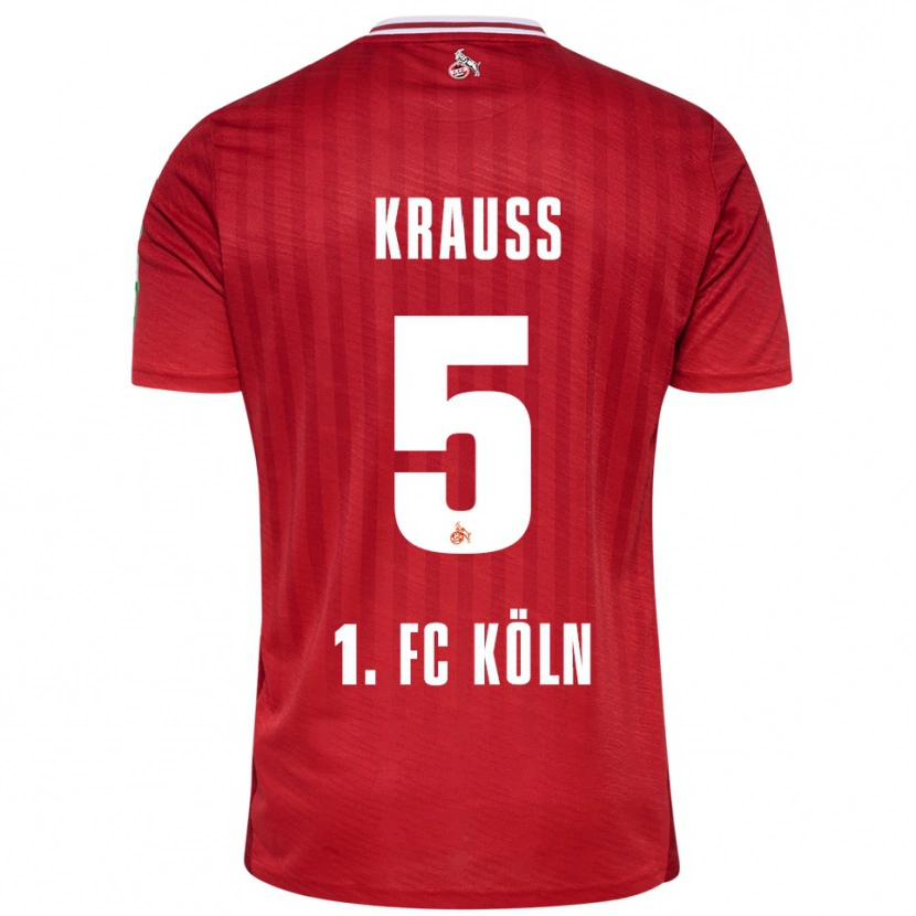 Danxen Kinder Tom Krauß #5 Rot Weiß Auswärtstrikot Trikot 2025/26 T-Shirt