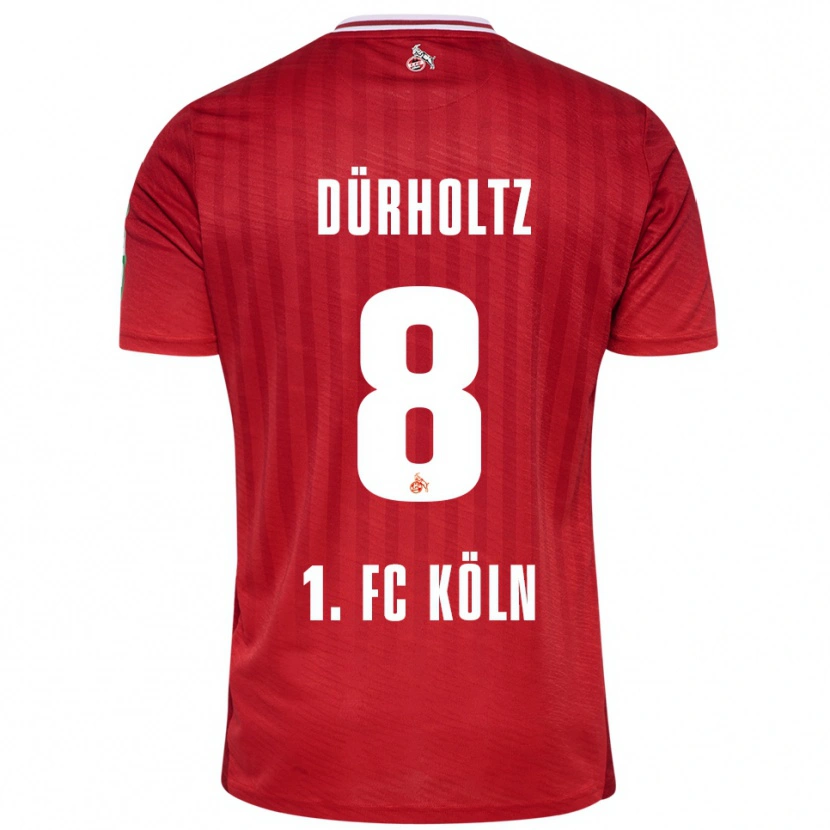 Danxen Kinder Luca Dürholtz #8 Rot Weiß Auswärtstrikot Trikot 2025/26 T-Shirt