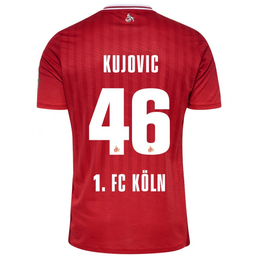 Danxen Kinder Emin Kujovic #46 Rot Weiß Auswärtstrikot Trikot 2025/26 T-Shirt