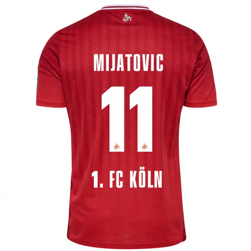 Danxen Kinder Luca Mijatovic #11 Rot Weiß Auswärtstrikot Trikot 2025/26 T-Shirt