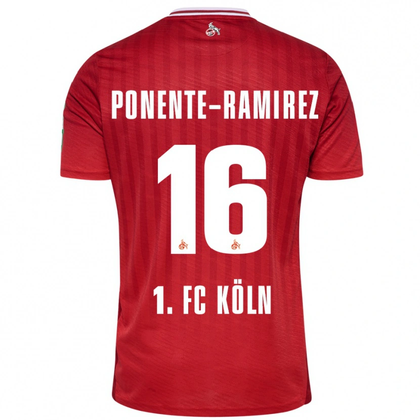 Danxen Kinder Jason Ponente-Ramirez #16 Rot Weiß Auswärtstrikot Trikot 2025/26 T-Shirt