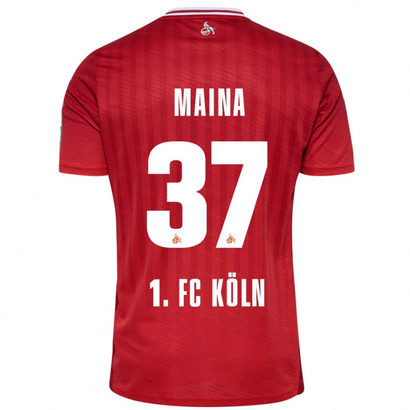Danxen Kinder Linton Maina #37 Rot Weiß Auswärtstrikot Trikot 2025/26 T-Shirt