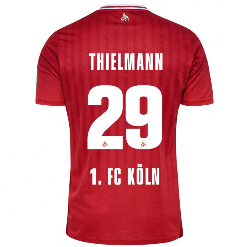 Danxen Kinder Jan Thielmann #29 Rot Weiß Auswärtstrikot Trikot 2025/26 T-Shirt