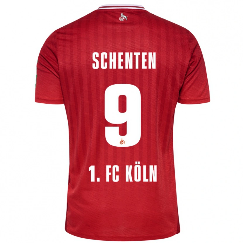 Danxen Kinder Fynn Schenten #9 Rot Weiß Auswärtstrikot Trikot 2025/26 T-Shirt