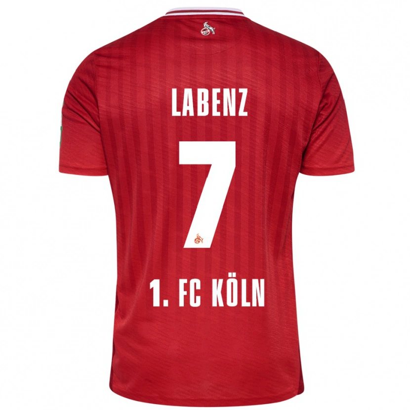 Danxen Kinder Luiz Labenz #7 Rot Weiß Auswärtstrikot Trikot 2025/26 T-Shirt