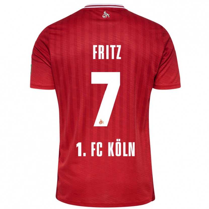 Danxen Kinder Johannes Fritz #7 Rot Weiß Auswärtstrikot Trikot 2025/26 T-Shirt