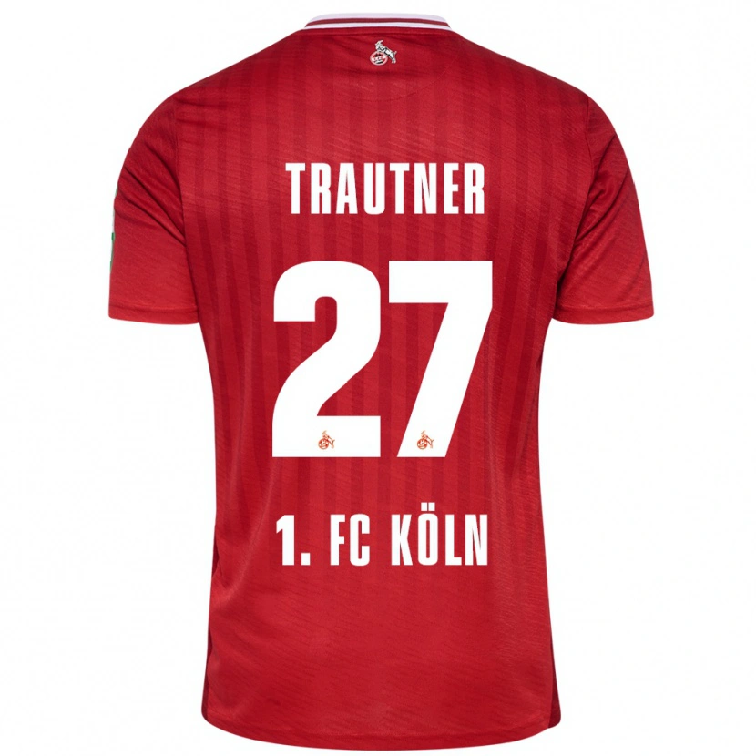 Danxen Kinder Tobias Trautner #27 Rot Weiß Auswärtstrikot Trikot 2025/26 T-Shirt