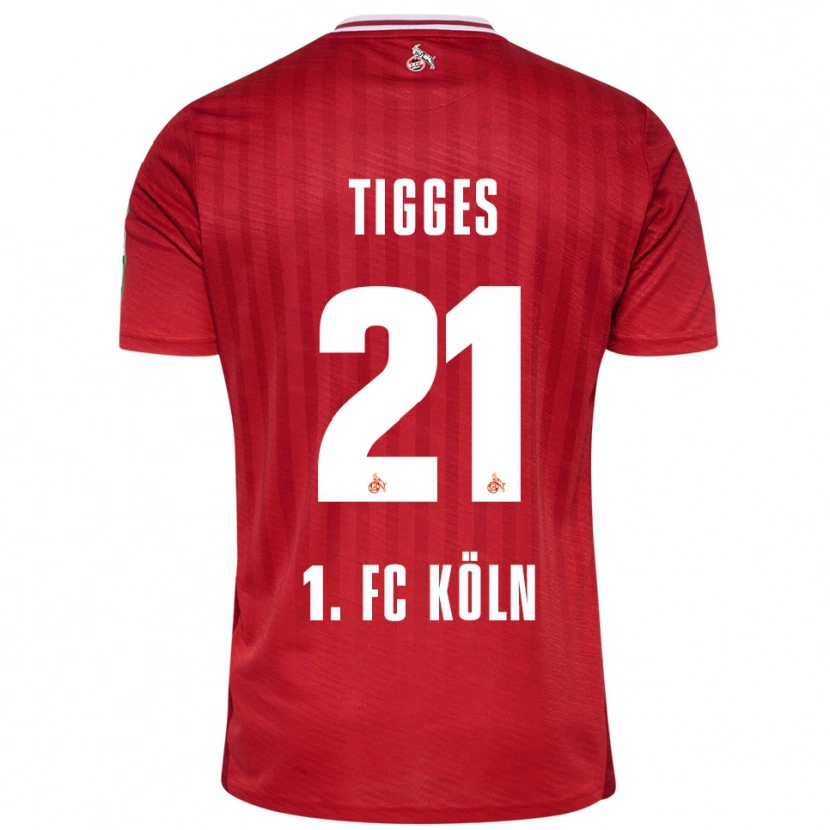 Danxen Kinder Steffen Tigges #21 Rot Weiß Auswärtstrikot Trikot 2025/26 T-Shirt