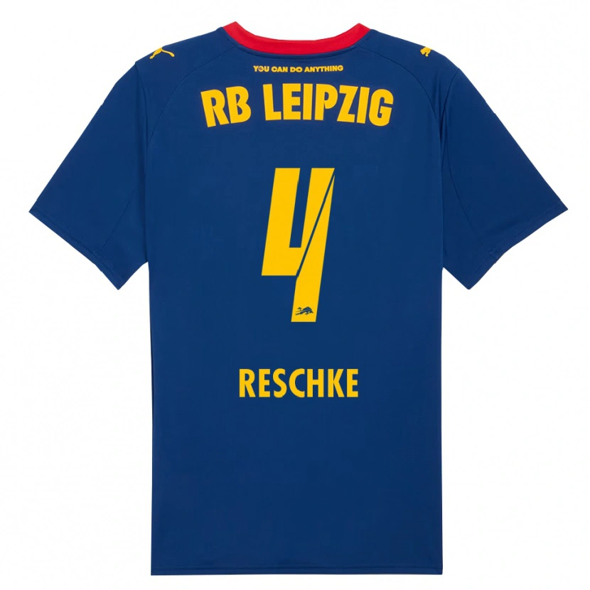 Danxen Kinder Gianluca Reschke #4 Marineblau Rot Auswärtstrikot Trikot 2025/26 T-Shirt
