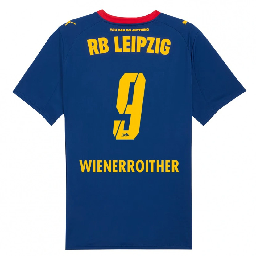 Danxen Kinder Katja Wienerroither #9 Marineblau Rot Auswärtstrikot Trikot 2025/26 T-Shirt