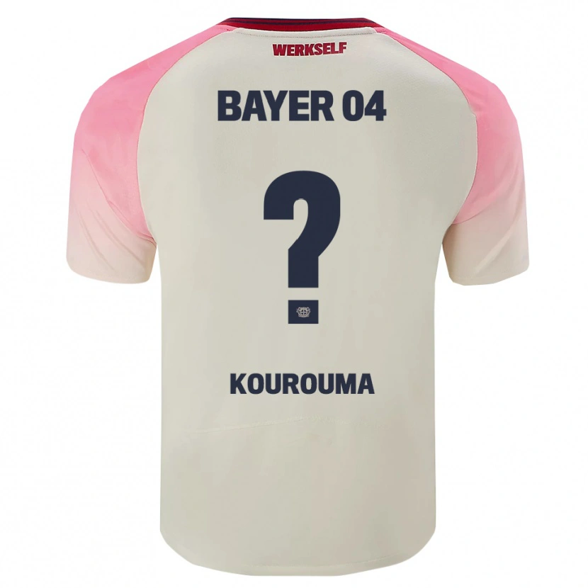 Danxen Kinder Fakouman Kourouma #0 Pink Cremeweiß Auswärtstrikot Trikot 2025/26 T-Shirt
