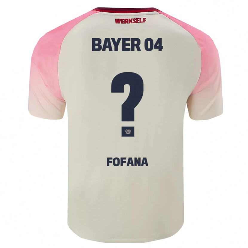 Danxen Kinder Sadik Fofana #0 Pink Cremeweiß Auswärtstrikot Trikot 2025/26 T-Shirt