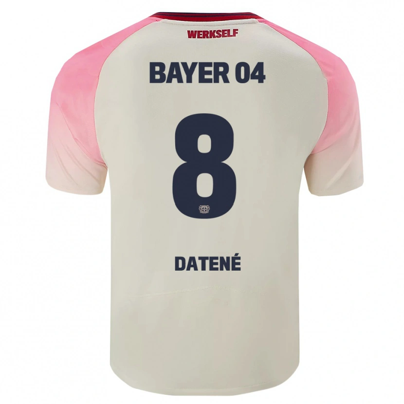 Danxen Kinder Elia Datené #8 Pink Cremeweiß Auswärtstrikot Trikot 2025/26 T-Shirt