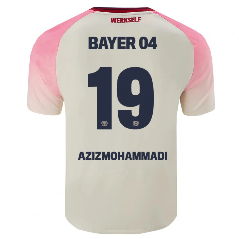 Danxen Kinder Mick Azizmohammadi #19 Pink Cremeweiß Auswärtstrikot Trikot 2025/26 T-Shirt