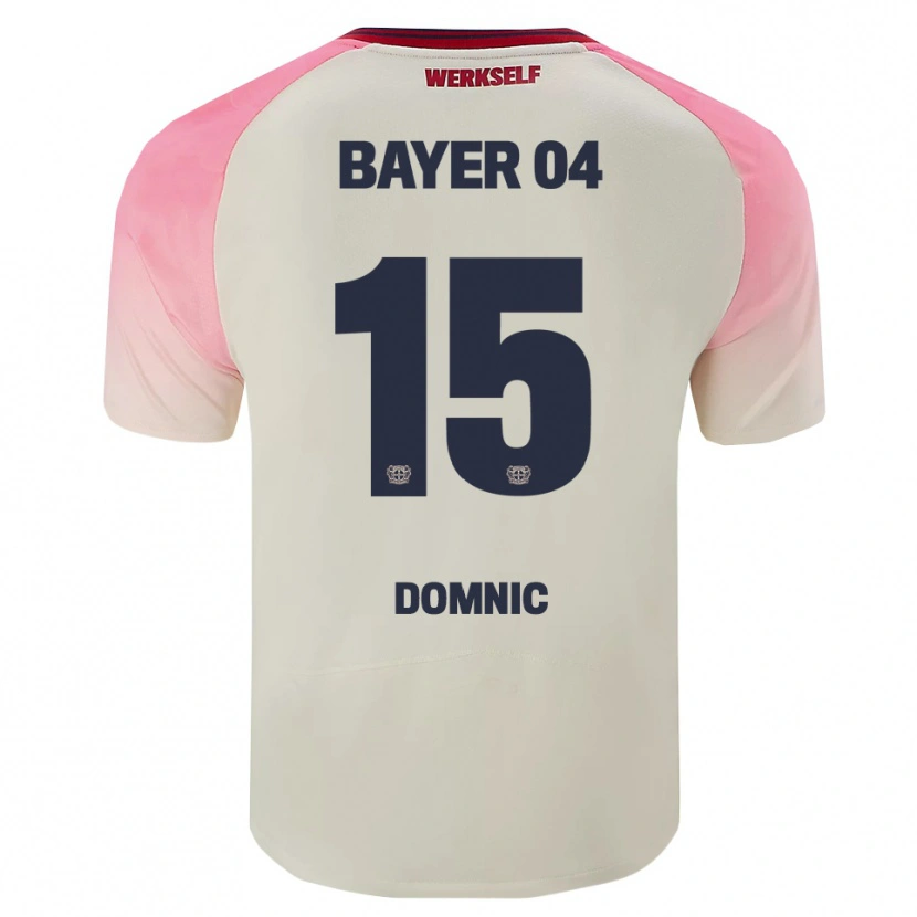 Danxen Kinder Nebe-Sirak Domnic #15 Pink Cremeweiß Auswärtstrikot Trikot 2025/26 T-Shirt