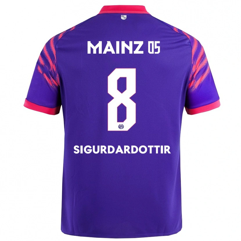 Danxen Kinder Heiðrún Sigurðardóttir #8 Marineblau Pink Auswärtstrikot Trikot 2025/26 T-Shirt