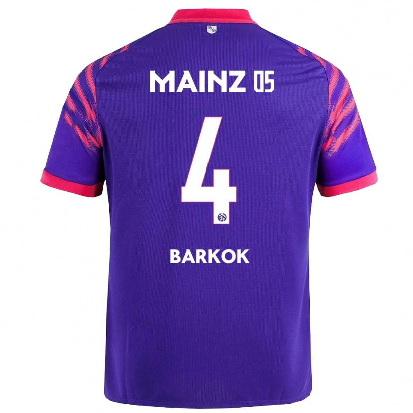 Danxen Kinder Aymen Barkok #4 Marineblau Pink Auswärtstrikot Trikot 2025/26 T-Shirt