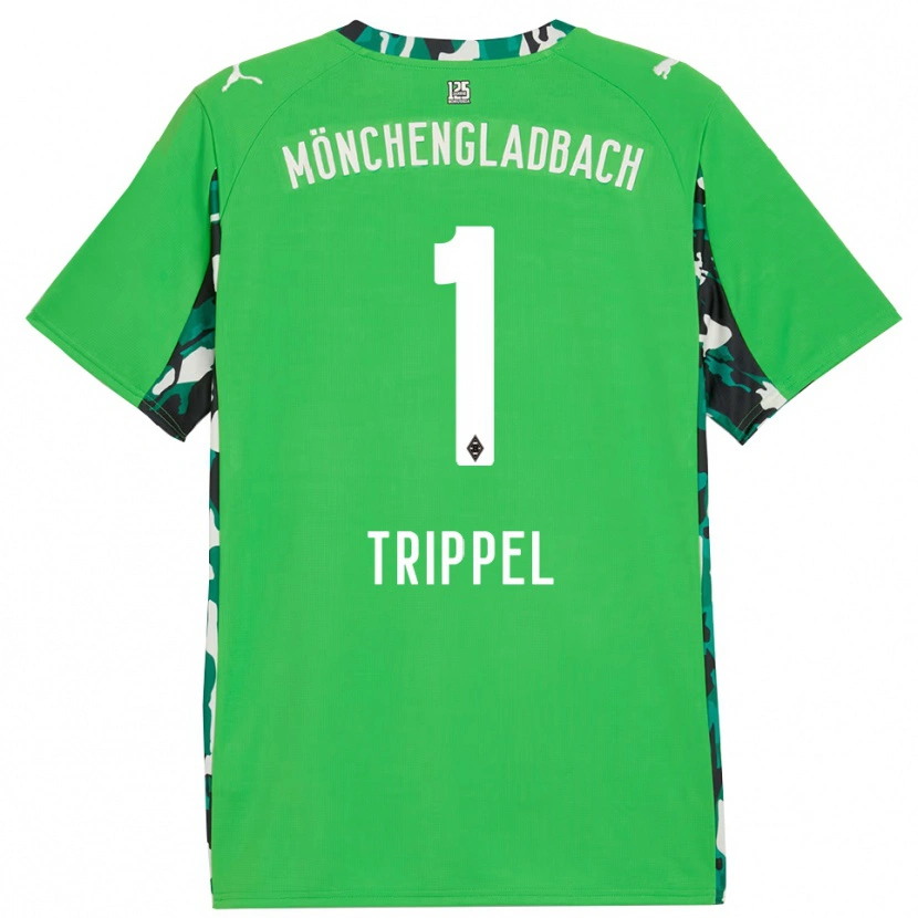 Danxen Kinder Marcello Trippel #1 Grün Schwarz Auswärtstrikot Trikot 2025/26 T-Shirt