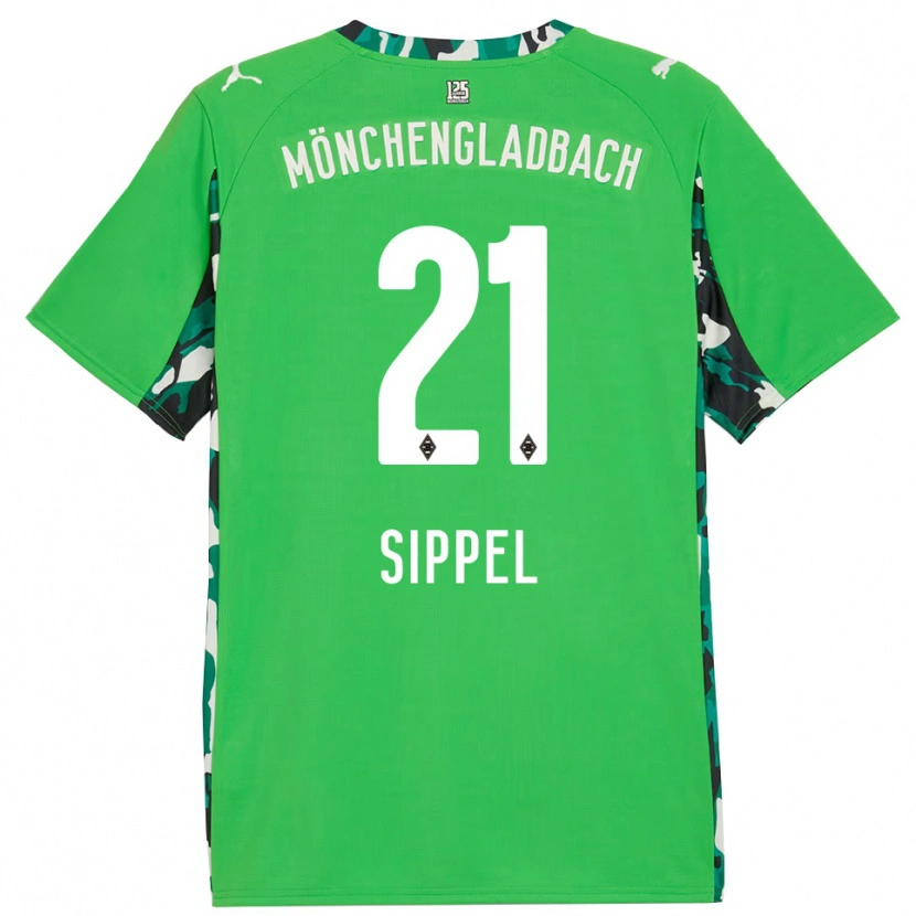 Danxen Kinder Tobias Sippel #21 Grün Schwarz Auswärtstrikot Trikot 2025/26 T-Shirt
