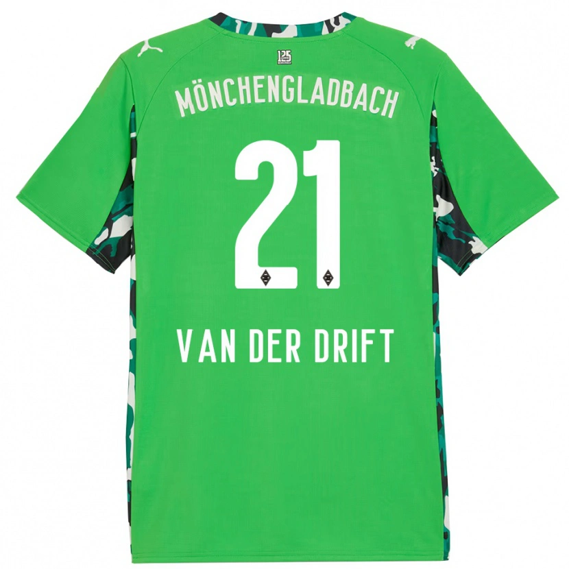 Danxen Kinder Suus Van Der Drift #21 Grün Schwarz Auswärtstrikot Trikot 2025/26 T-Shirt