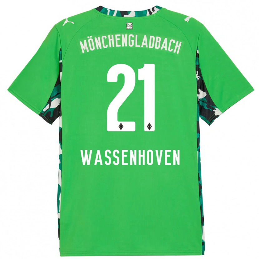 Danxen Kinder Michelle Wassenhoven #21 Grün Schwarz Auswärtstrikot Trikot 2025/26 T-Shirt