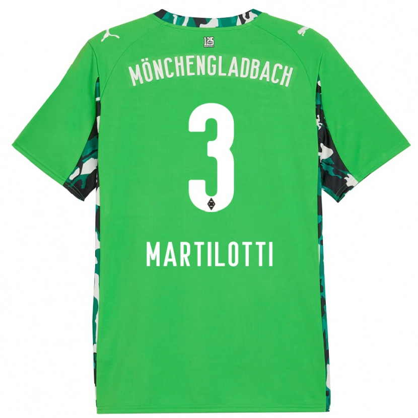 Danxen Kinder Francesco Martilotti #3 Grün Schwarz Auswärtstrikot Trikot 2025/26 T-Shirt