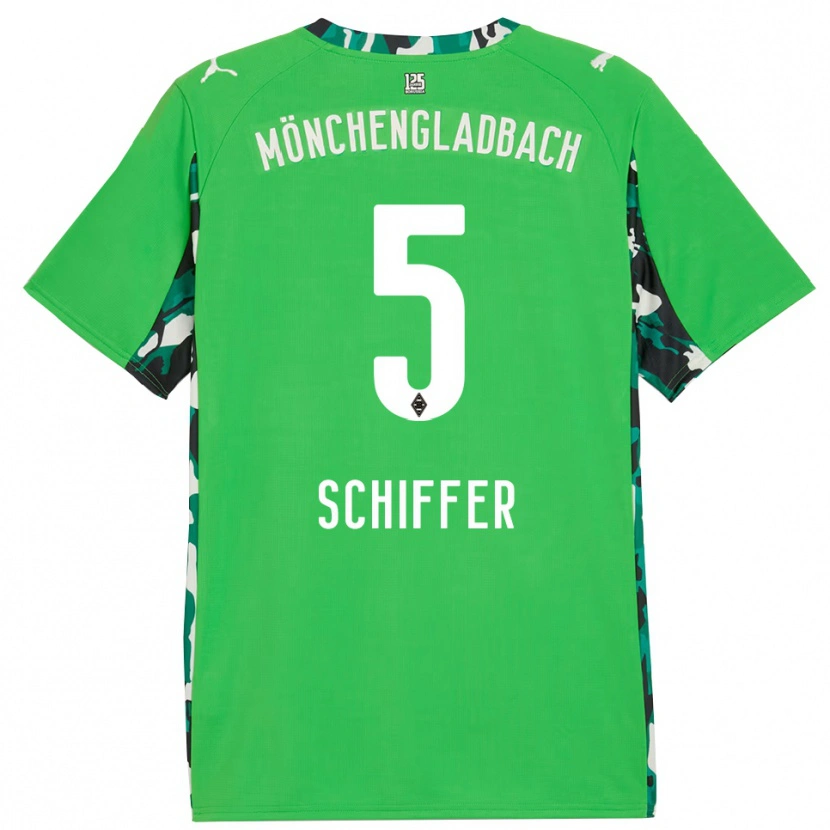 Danxen Kinder Ben Schiffer #5 Grün Schwarz Auswärtstrikot Trikot 2025/26 T-Shirt