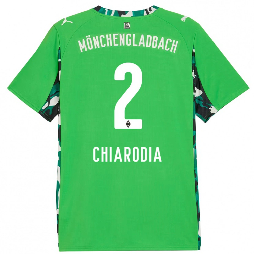 Danxen Kinder Fabio Chiarodia #2 Grün Schwarz Auswärtstrikot Trikot 2025/26 T-Shirt