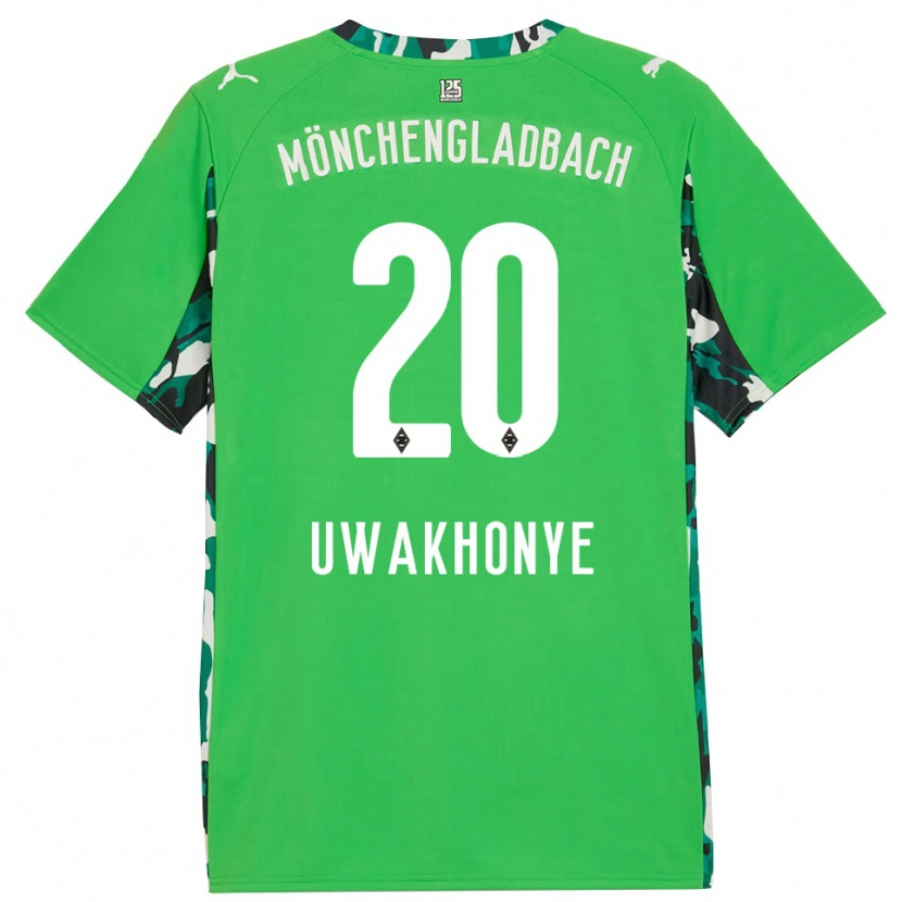 Danxen Kinder Josiah Uwakhonye #20 Grün Schwarz Auswärtstrikot Trikot 2025/26 T-Shirt
