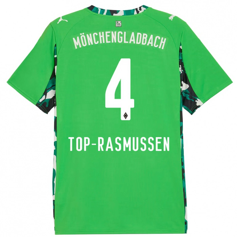 Danxen Kinder Tristan Top-Rasmussen #4 Grün Schwarz Auswärtstrikot Trikot 2025/26 T-Shirt