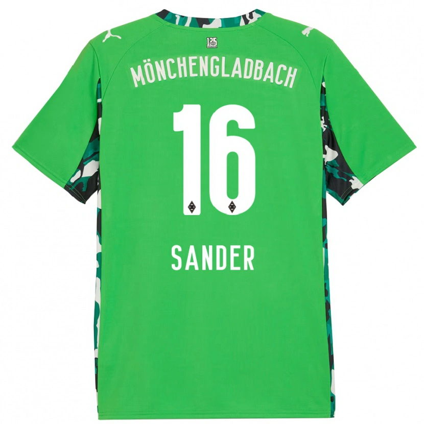 Danxen Kinder Philipp Sander #16 Grün Schwarz Auswärtstrikot Trikot 2025/26 T-Shirt