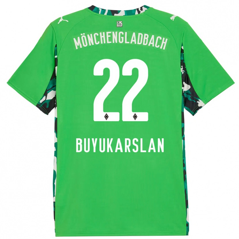 Danxen Kinder Oguzcan Büyükarslan #22 Grün Schwarz Auswärtstrikot Trikot 2025/26 T-Shirt
