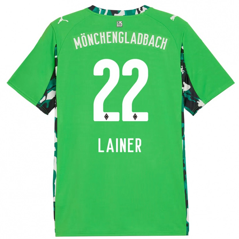 Danxen Kinder Stefan Lainer #22 Grün Schwarz Auswärtstrikot Trikot 2025/26 T-Shirt