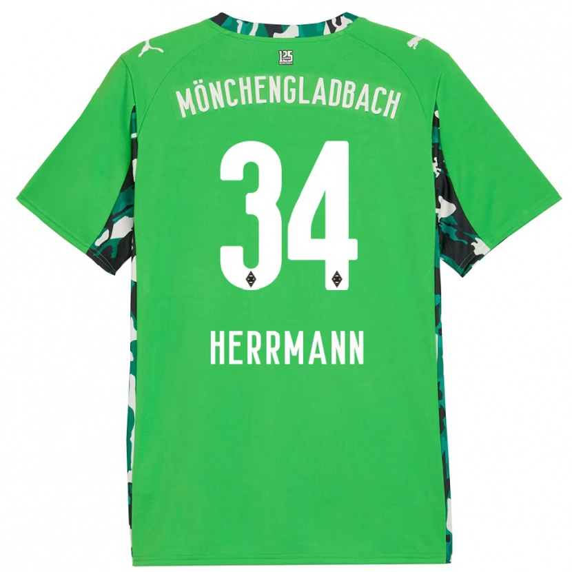Danxen Kinder Charles Herrmann #34 Grün Schwarz Auswärtstrikot Trikot 2025/26 T-Shirt